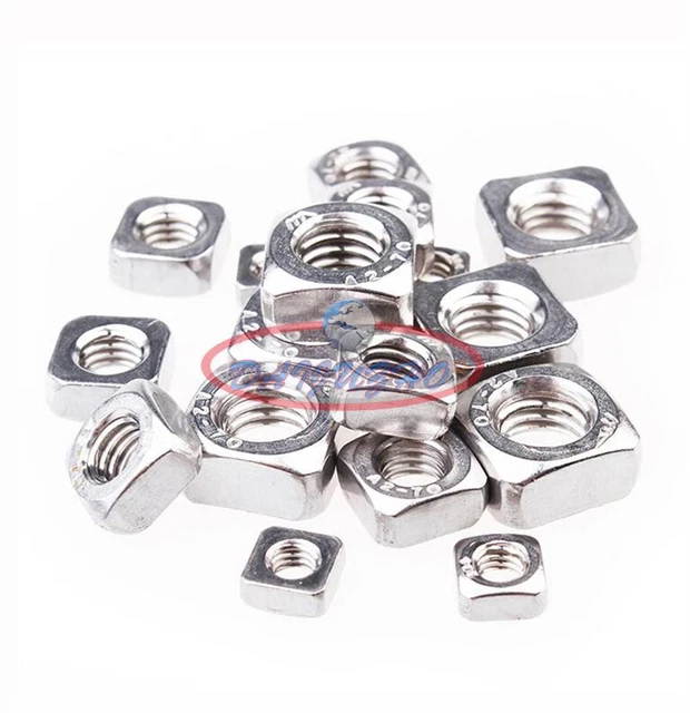 M3 To M10 Metric Thread 304 Stainless Steel Square Nut Fastener Nut Screw Nut