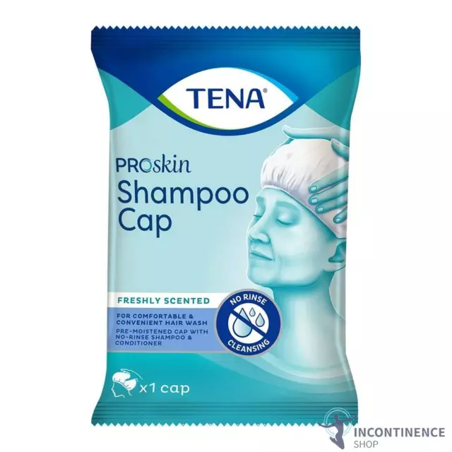 1x TENA Shampoo Cap - No Rinse - Mildly Scented - Hair Cleansing