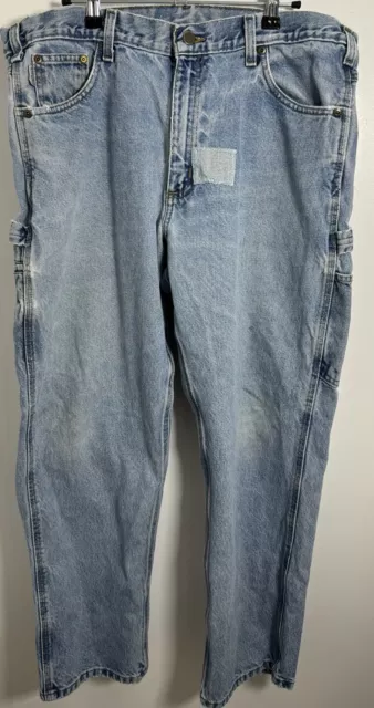 Carhartt Vintage Cargo Jeans Mens  Blue Denim Patched W36  Inch /L30 Inch