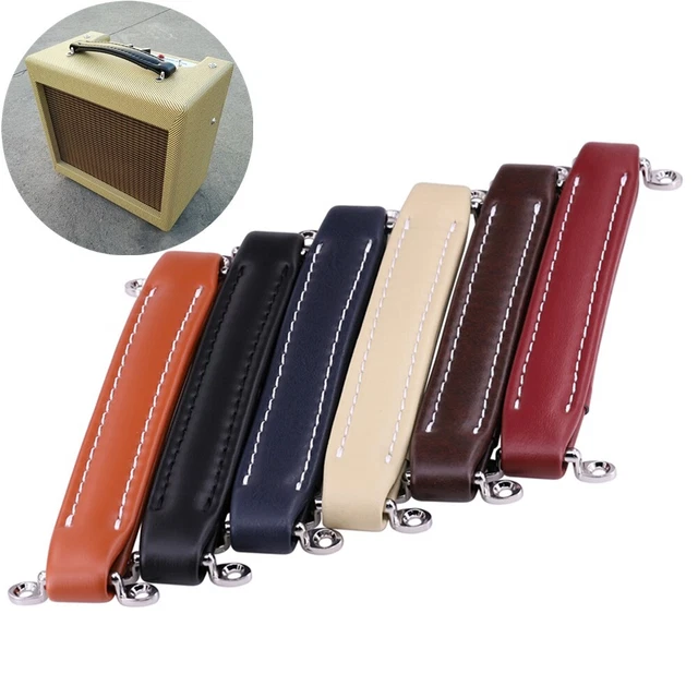 For Guitare Amplificateurs Haut-Parleur Poignée Noir Marine Cuir PU + Métal