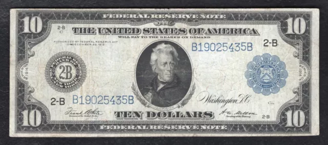 FR. 911a 1914 $10 TEN DOLLARS FRN FEDERAL RESERVE NOTE NEW YORK, NY VERY FINE