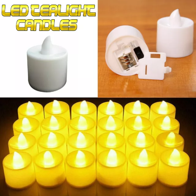 Flameless Battery Operated Flickering LED Tealight Candles Wedding Decoration