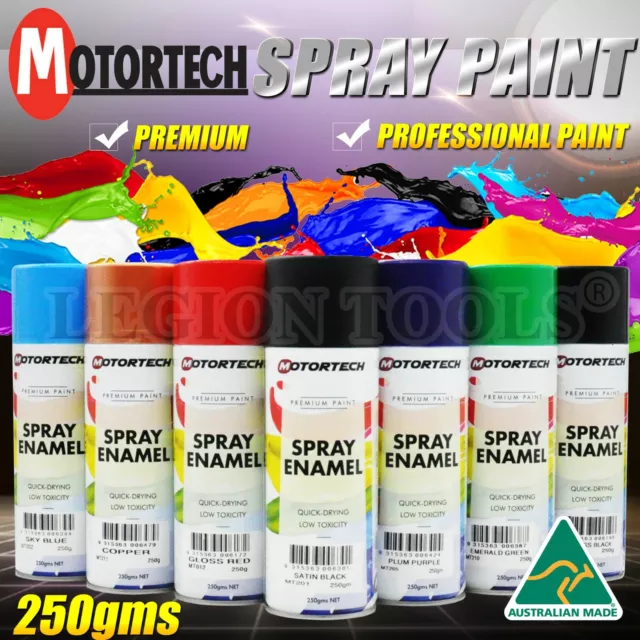 Spray Paint Cans 250g MOTORTECH Professional paint Bulk Buy Large Ran 25 colours