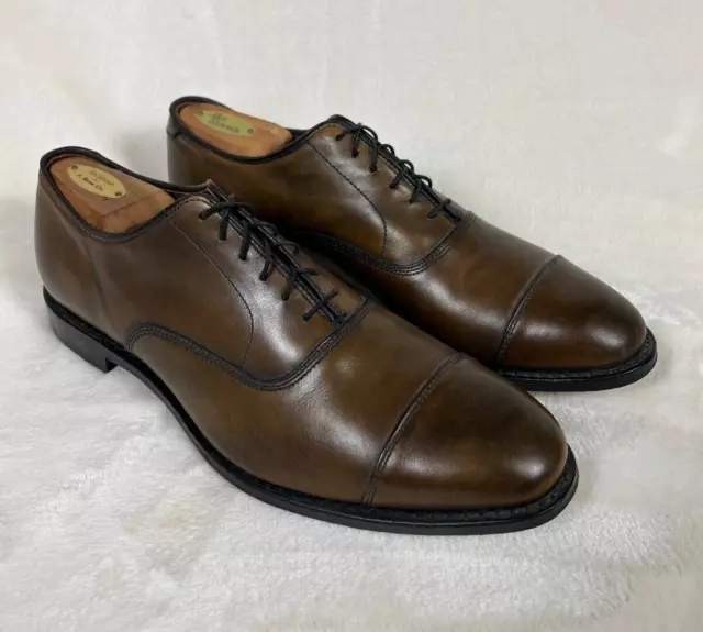 Allen Edmonds "PARK AVENUE" Men's Leather Cap-Toe Oxfords 10D Brown USA