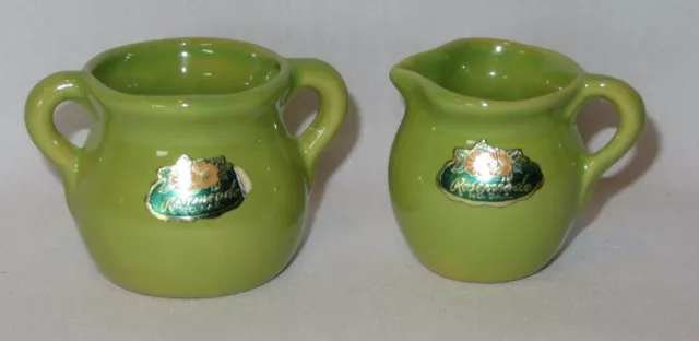 North Dakota Rosemeade Pottery Rare Minature Creamer & Sugar Bowl - Rare Size