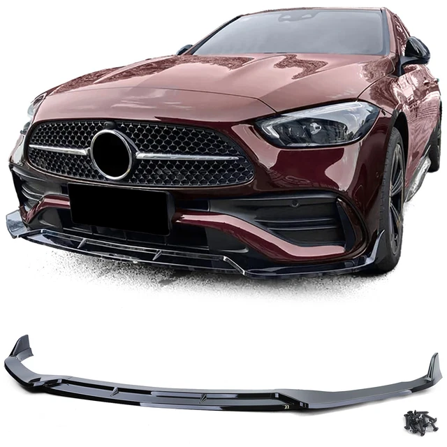 Kidney Front Grille + Fog Cover Set Black Gloss Fits On Mercedes W205 S205 Amg Line To Sport Panamericana Gt