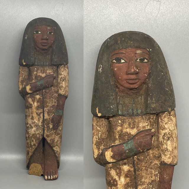 BEAUTIFUL ANCIENT EGYPTIAN Antique Large Wooden Pharaonic Standing