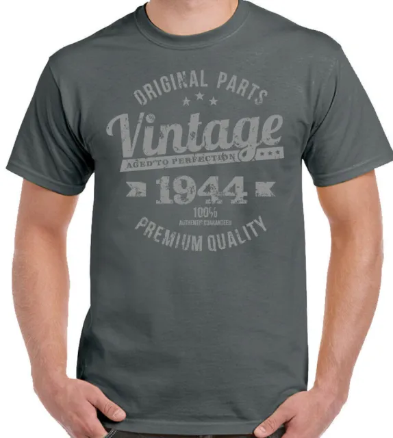 Vintage Year 1944 Premium Quality Mens 80th Birthday T-Shirt 80 Year Old Gift