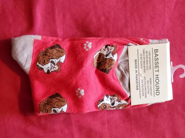 socks  Basset Hound dog print . Buy 1 Get 1 Free