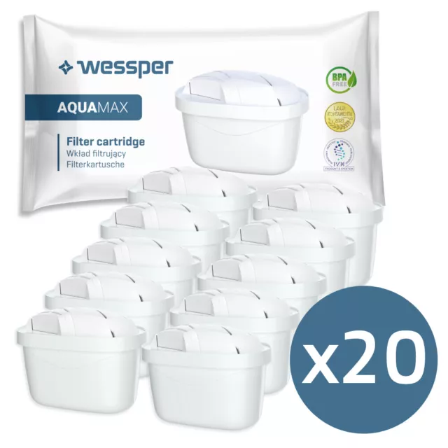 Wessper AquaMax Cartouches pour filtre à eau de remplacement pour Brita Maxtra