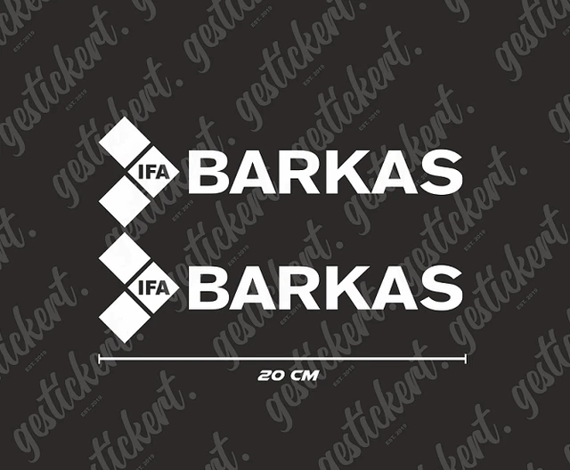 2x 20 cm Barkas Aufkleber Sticker DDR Ost Zweitakt IFA B1000 Bus Pritsche