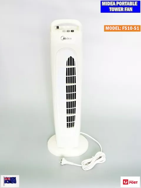 Midea Portable Tower Fan Oscillation Timer 3 Speed (FS10-S1) (No Box)