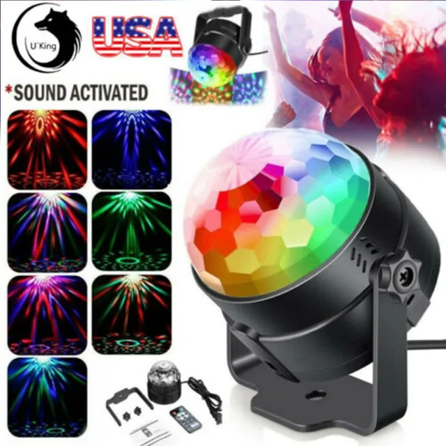 Sound Activated LED Disco Ball Lights Strobe Disco Party Lights Remote Control