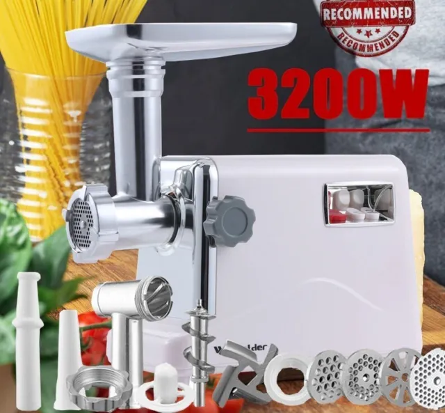 3200W Powerful Commercial Meat Electric Grinder Sausage Maker Mincer Stuffer