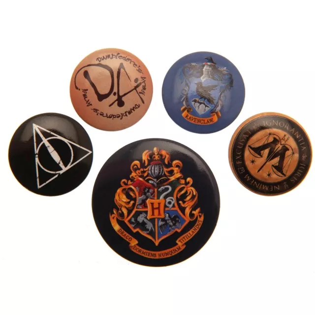 Harry Potter Button Badge Set Hogwarts 5 Pack Official Merchandise NEW UK STOCK