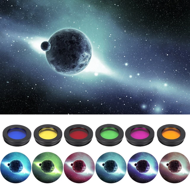 Filtros telescópicos 6 colores 1,25 pulgadas telescopio filtro vidrio óptico EUG