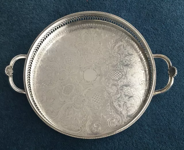 Harrods silver plated handled tray. 1971 Vintage In Lovely Condition