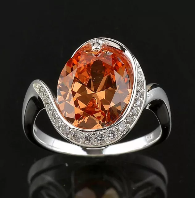 Belle Bague en argent solide et Morganite