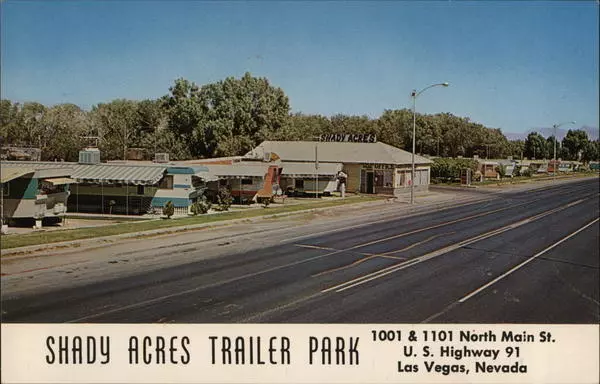 Las Vegas,NV Shady Acres Trailer Park Clark County Camper/RV Nevada Postcard