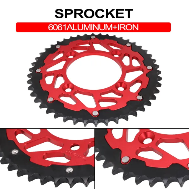 Dirt Bikes Chain Sprocket CNC For CRF125F CRF100F XR100R Motorcycle 46T