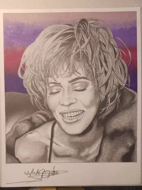 Original Tina Turner Pen Drawing On Board Signed By Artist