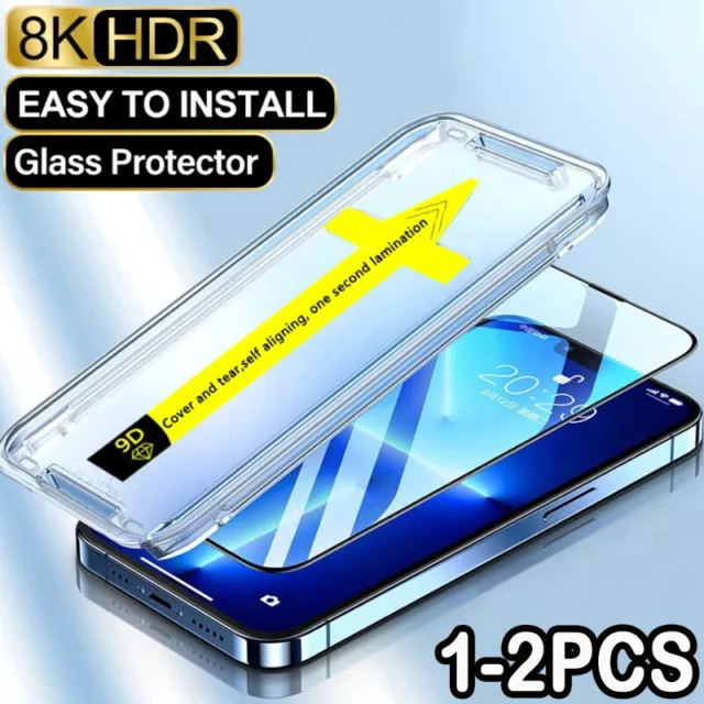 Full Cover Screen Protector For iPhone 15 14 13 12 11 Pro Max XS Tempered Glass