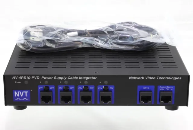 NVT NV-4PS10-PVD 4-Channel Power Supply Cable Integrator Hub Network Video