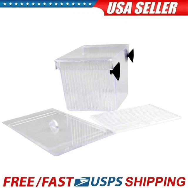 Aquarium Fish Tank Hatchery Box Breeding Transparent Acrylic Incubator Holder US