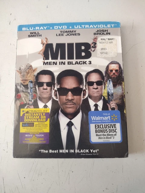 Men in Black 3 Blu-ray DVD Bonus Disc 3 Disc Set With Slipcover Will Smith