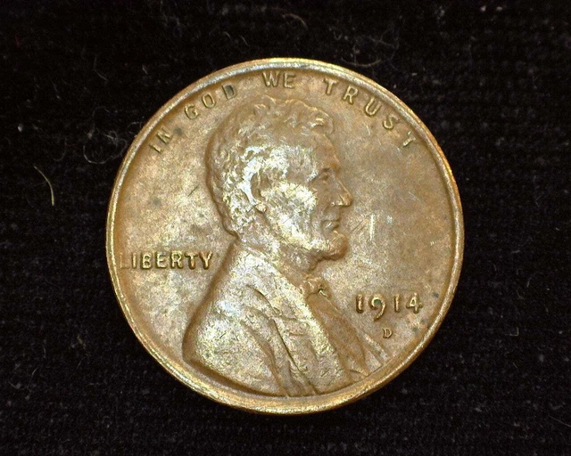 HS&C: 1914 D Lincoln Wheat Penny/Cent F/VF - US Coin