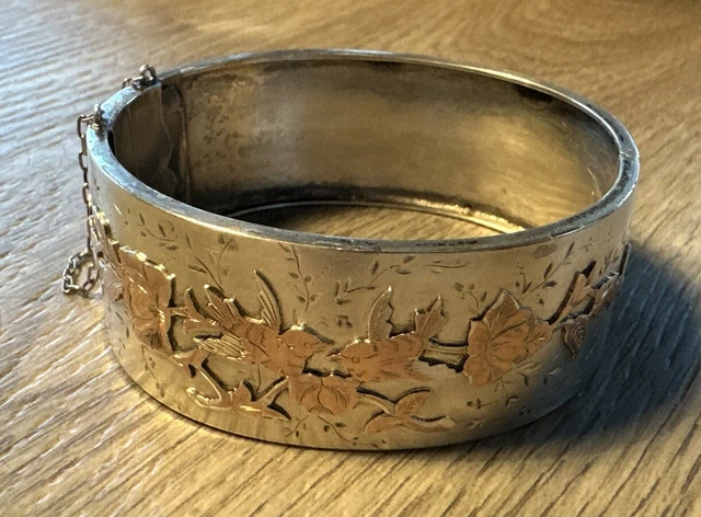 Bracelet Ancien Du XIXème Siècle En Argent Massif - À Réparer / Restaurer - Occasion