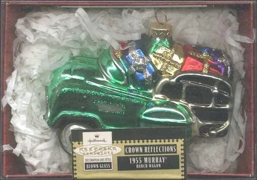 1999 Hallmark Blown Glass 1955 Murray Ranch Wagon Ornament