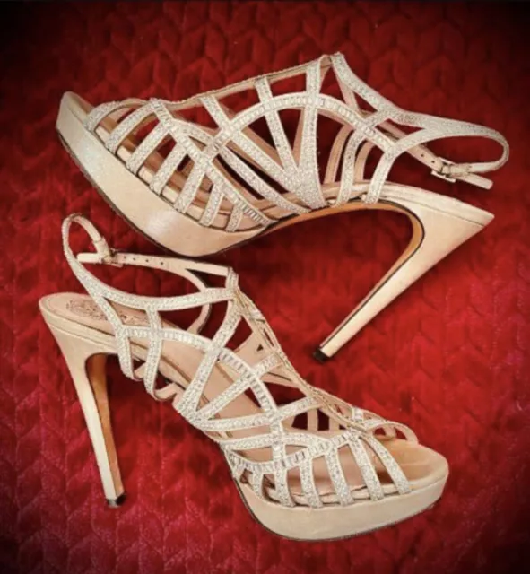 Vince Camuto Leather Sandal, Light Gold, Size 10M. Heels-5”. Excellent Condition