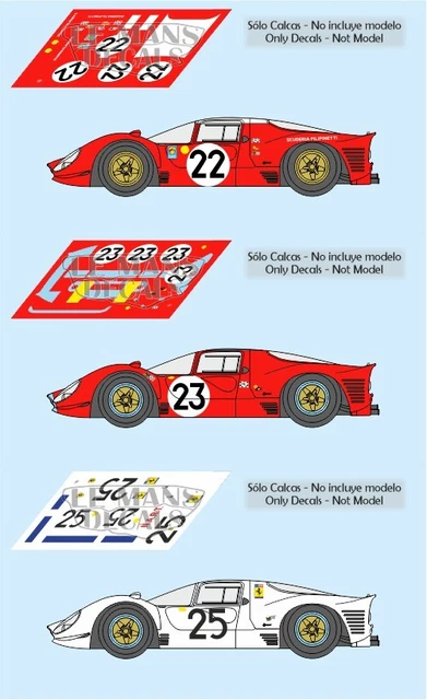 Stickers Ferrari 512 BB Le Mans 1981 – Calques Disponibles Pour Voitures Miniatures 1:18, 1:24, 1:32, 1:43