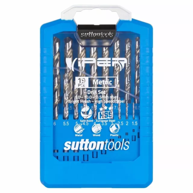 Sutton Tools 19 Piece Viper Metric Drill Set