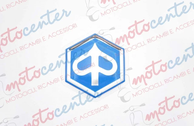 Écusson Piaggio Hexagonal en Relief Adhésif Résine