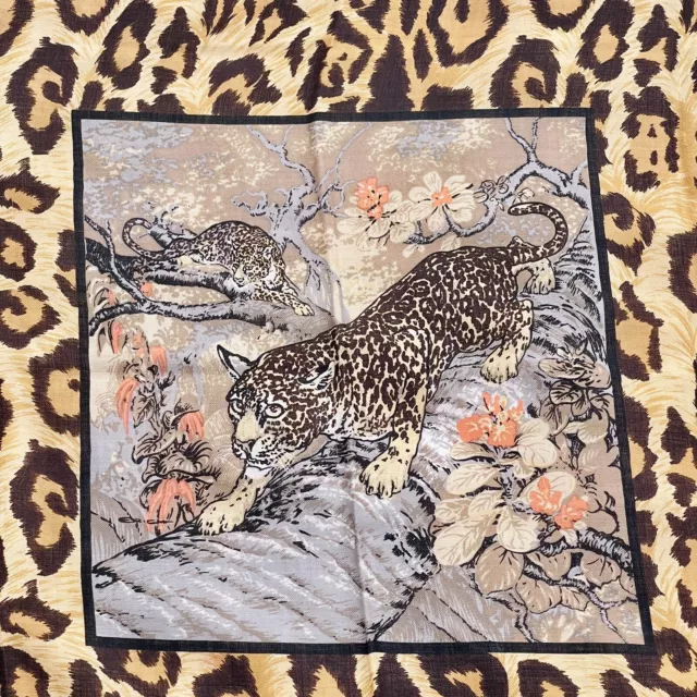 Diane Von Furstenberg RARE XL Vintage Wool Signature 70’s Leopard Art Scarf 2
