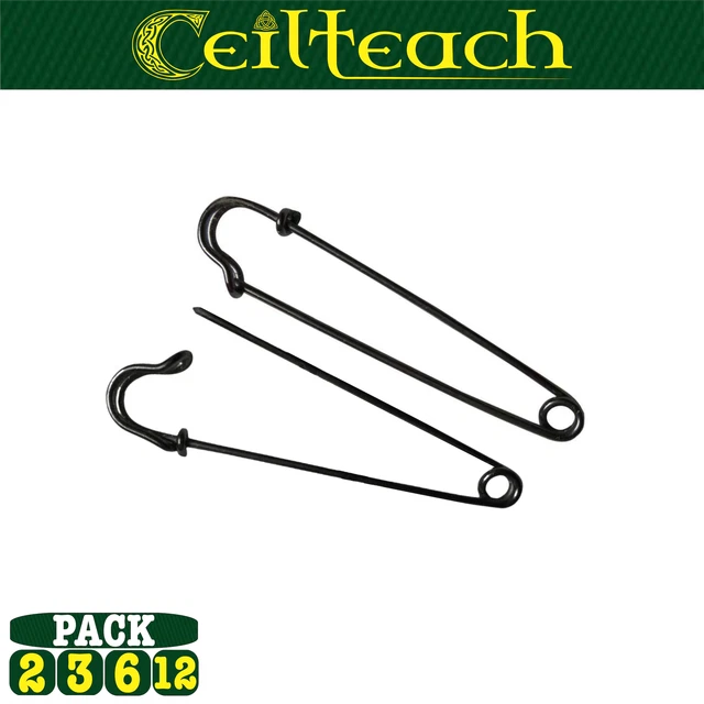 Large Strong Durable Metal Kilt Pins Antique Safety Pins - 3"