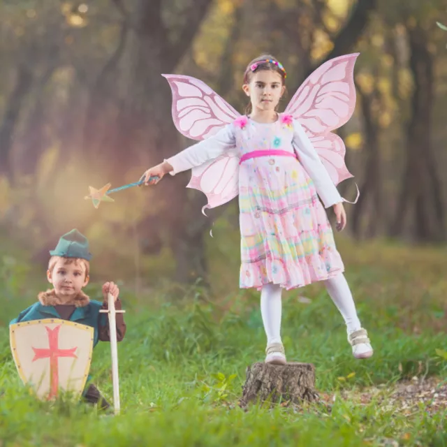 Glowing Angel Wings Ornament Kids Girls Gifts Fairy Butterfly Wings (Pink) 2