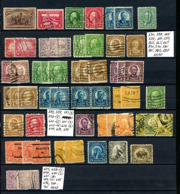 US Great Selection of 55 Used Stamps - CV=$16.80                (2-C218)