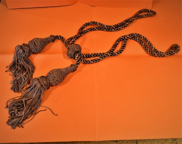 ancienne embrasse embrace de rideau en bronze 19 eme gravee