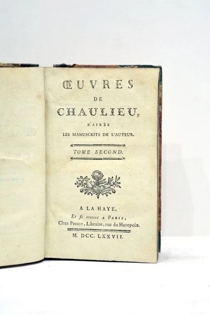 LIVRE ANCIEN CHAULIEU Oeuvres Lettres Chansons Contes Epigrammes 1774 ...