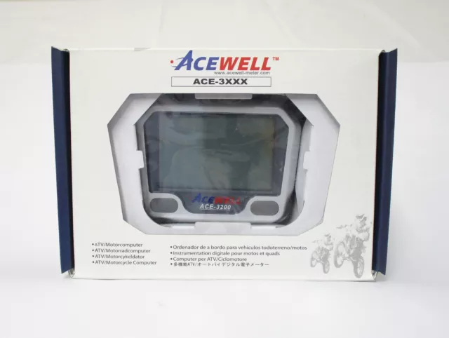 New Acewell 3200 Digital Speedometer Tachometer ATV Motorcycle Computer