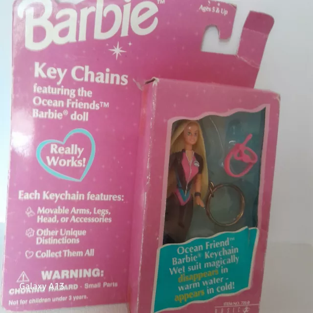 Vintage Barbie Ocean Friends Keychain  Doll 1996 Color Changing Wetsuit NIP
