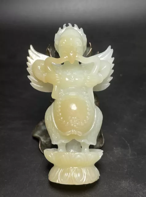 Chinese Exquisite Handmade Garuda carving Hetian Jade Statue