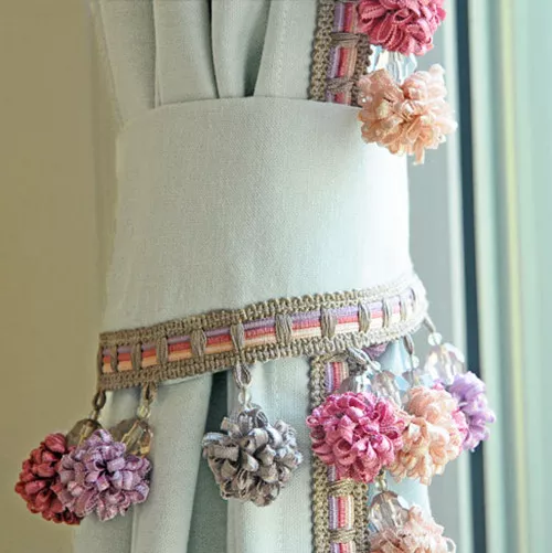 1M Curtain Sewing Tassel Fringe Trim Tassel Pom Wedding Sewing DIY Home Decor