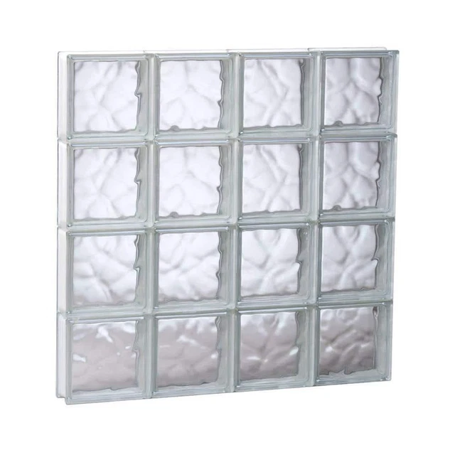 Clearly Secure Glass Block Window 31" x 31" Frameless Wave Pattern Non-Vented