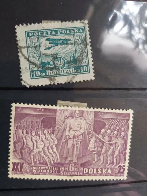 Alte Briefmarken aus Polen 1925, Nr.228 gestempelt und 356 Falz.