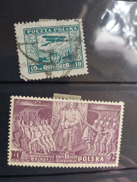 Alte Briefmarken aus Polen 1925, Nr.228 gestempelt und 356 Falz.