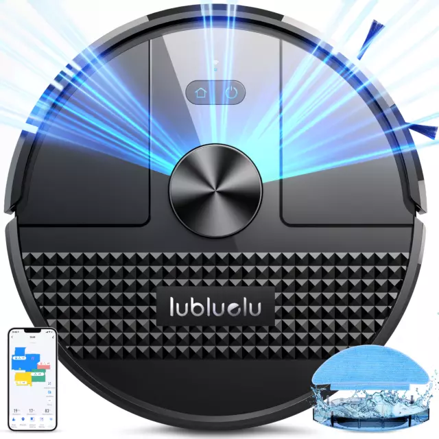Lubluelu Saugroboter mit LiDAR Lasernavigation Wischfunktion 4500Pa Staubsauger